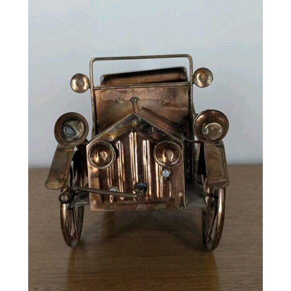 Vintage Copper Tin Metal Car Retro Music Box Sankyo Hong Kong "King Of The Road" - Picture 2 of 12